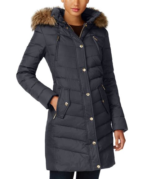 women's michael kors long coat|michael kors women's down coat.